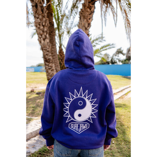 Sudadera SurfJaws "Yin Yang" - 100% Orgánica, Color Morado