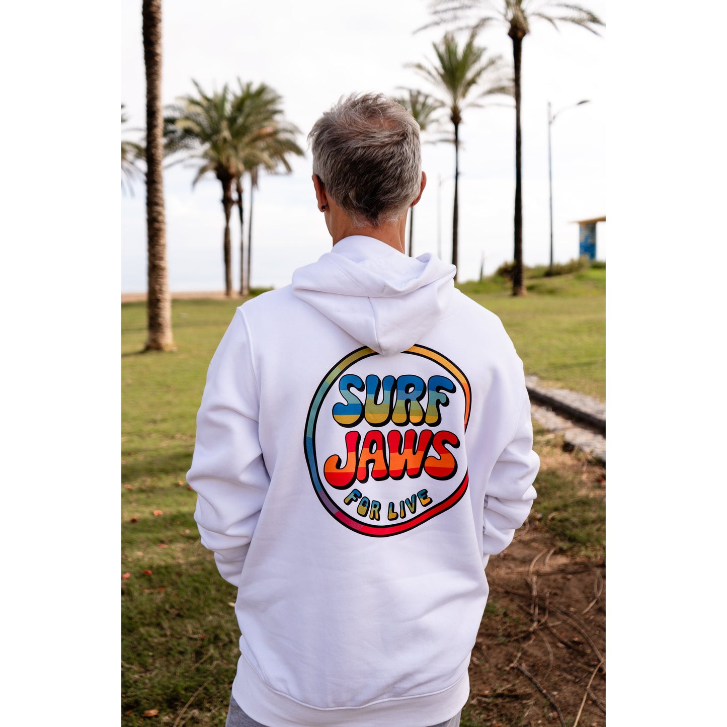 Sudadera SurfJaws "For Live" - Estilo Retro, 100% Orgánica