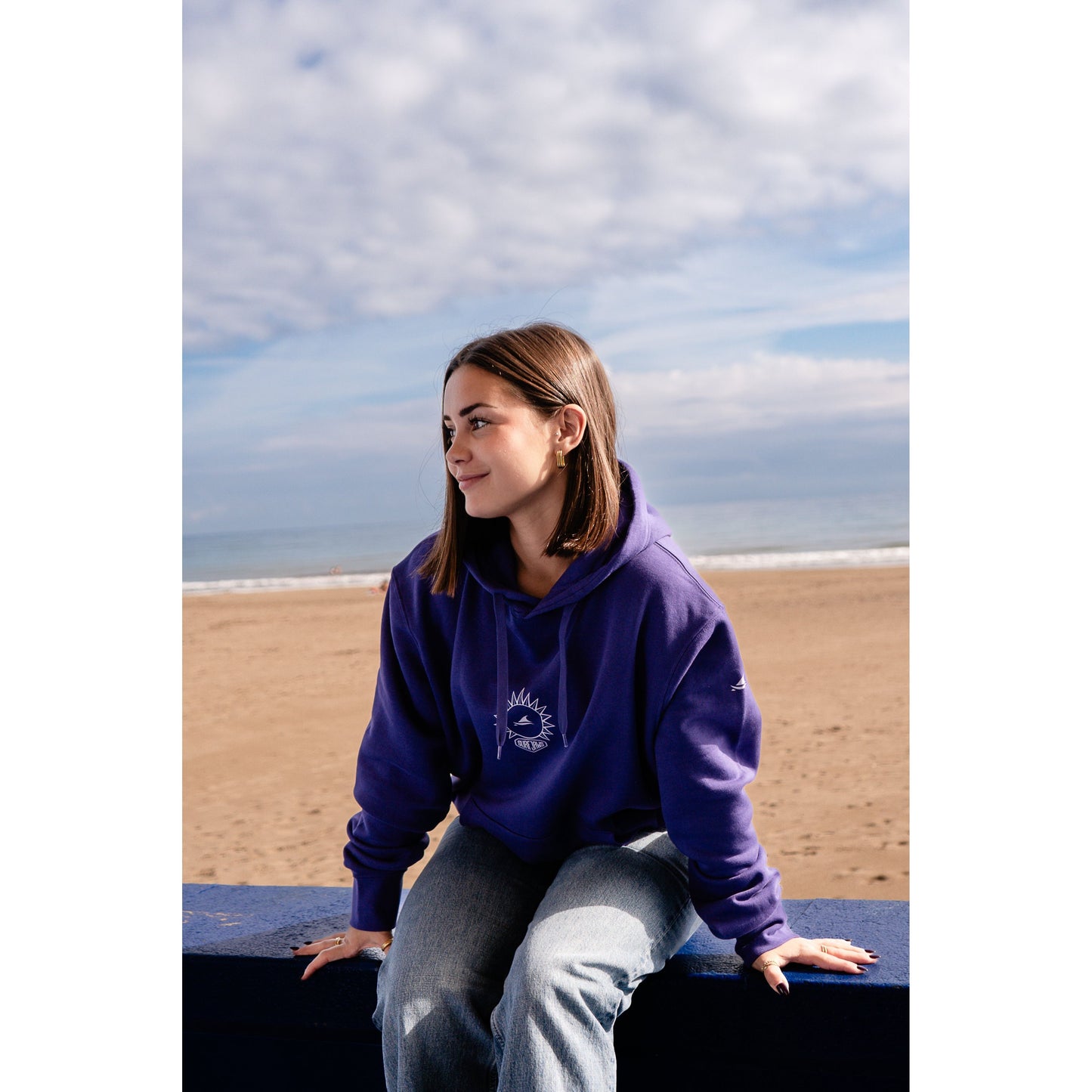 Sudadera SurfJaws "Yin Yang" - 100% Orgánica, Color Morado