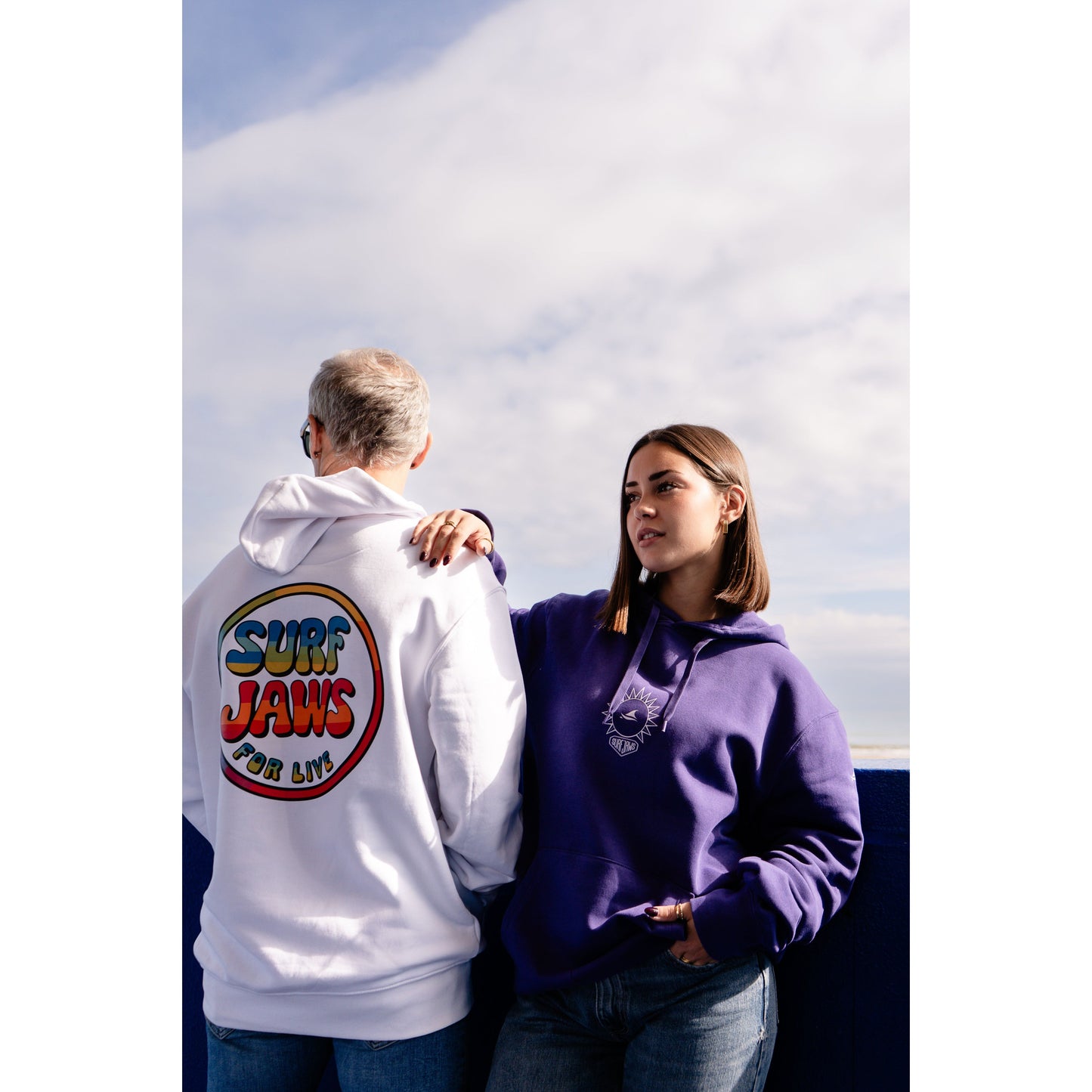 Sudadera SurfJaws "For Live" - Estilo Retro, 100% Orgánica