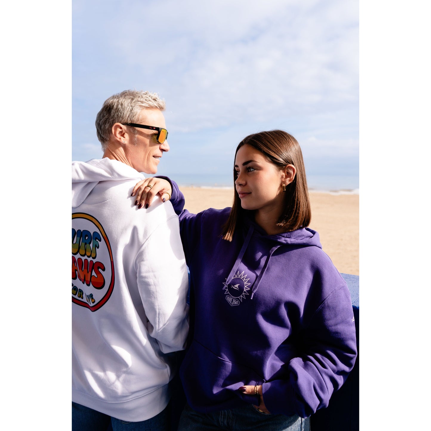 Sudadera SurfJaws "Yin Yang" - 100% Orgánica, Color Morado