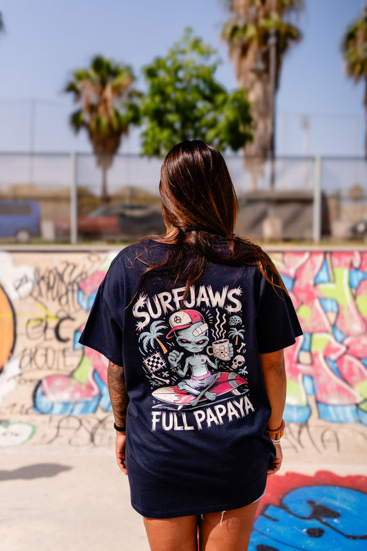 Camiseta SurfJaws Full Papaya – Tropical Rebelde Urbano