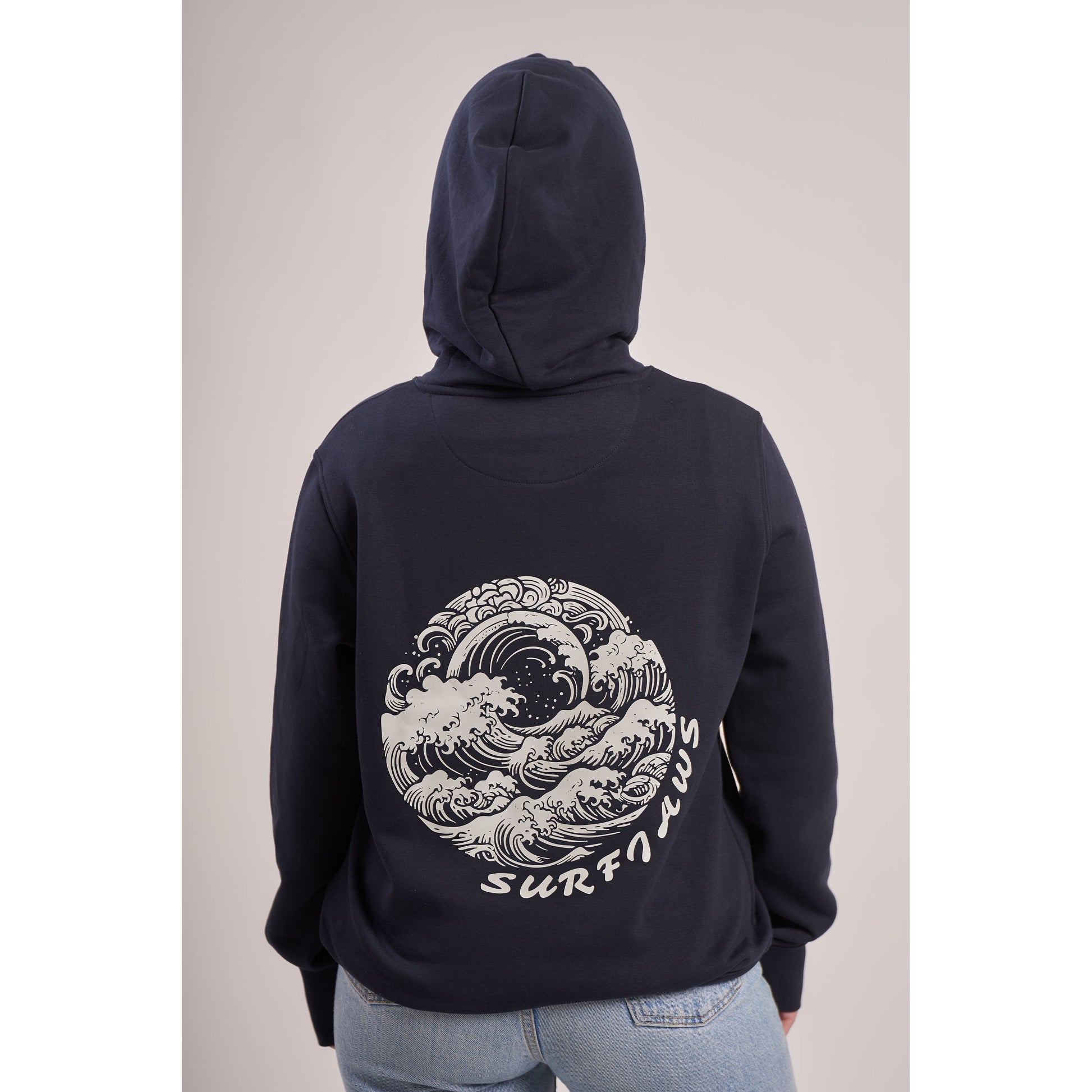 sudadera con capucha 100% orgánica estilo surf