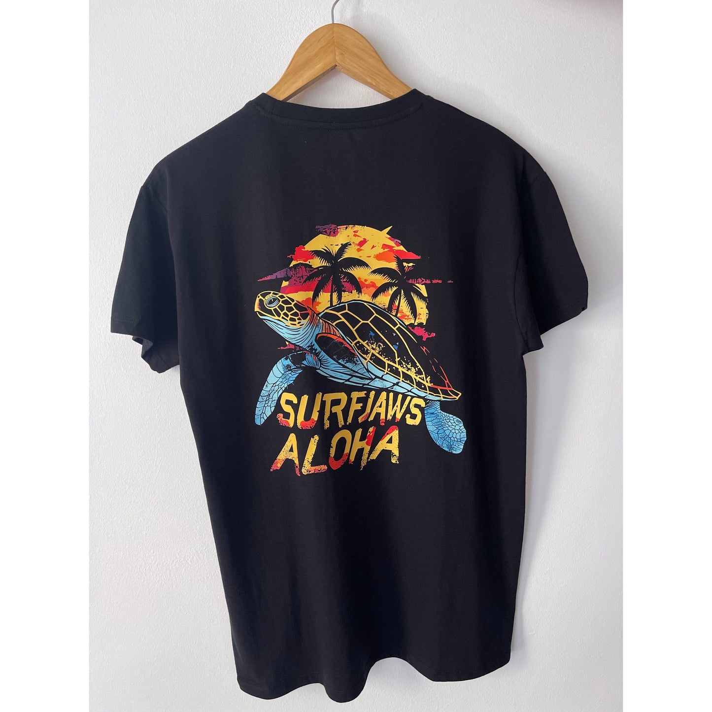 Camisetas 100% Algodón Orgánico con Diseño de Tortuga y Palabra Aloha
