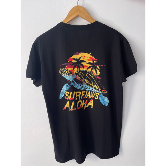 Camisetas 100% Algodón Orgánico con Diseño de Tortuga y Palabra Aloha